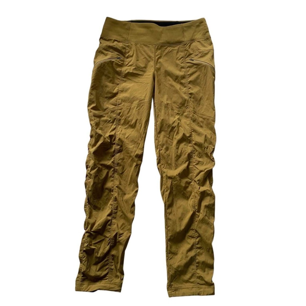 Prana Koen Pant Womens Small Short Khaki Ruched Hiking Outdoor Gorpcore